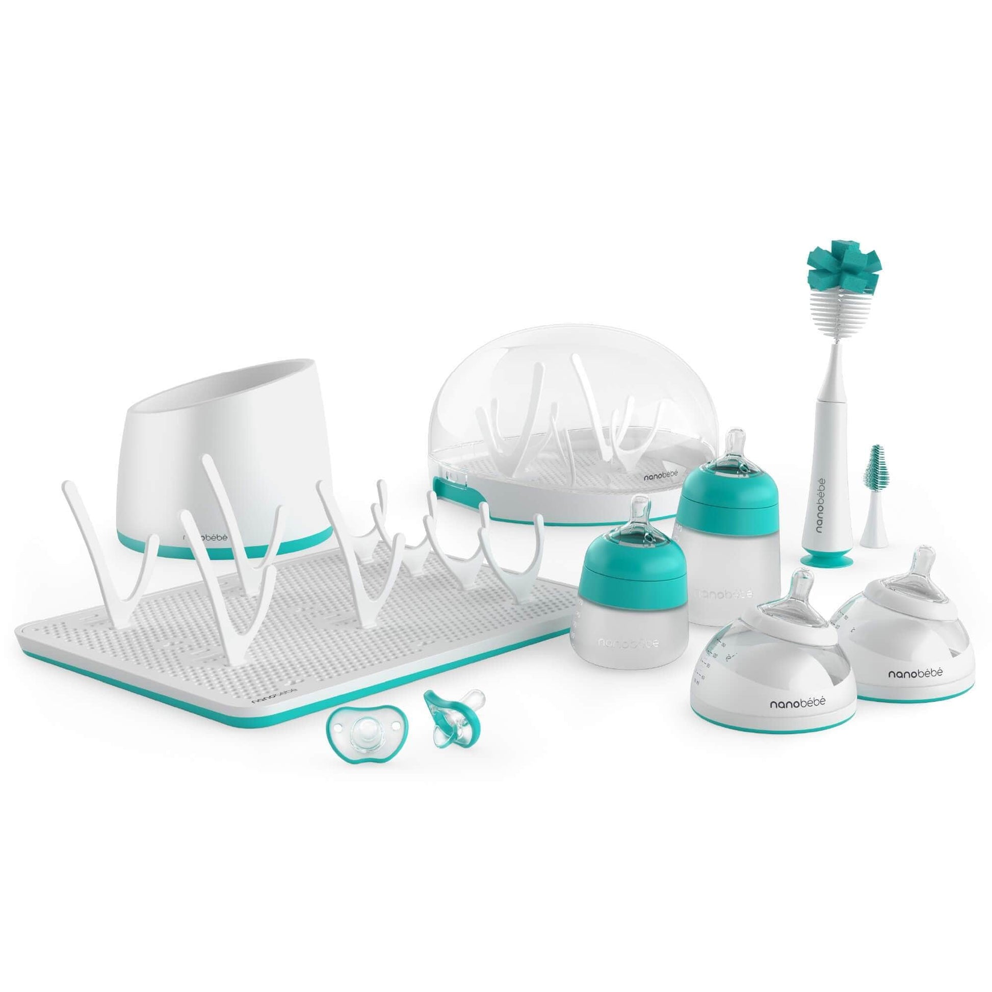 Nanobébé US Teal Ultimate Newborn Baby Bottle Feeding Set